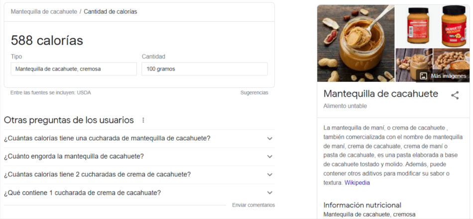 mantequilla de cacaguete calorias Buscar con Google